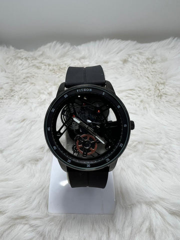 FITRON Gear Display Analog Quartz Watch with Silicone Straps For Men